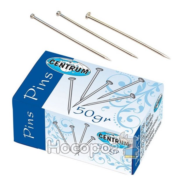 Шпильки канцелярські Centrum металеві, 28мм, 50г/уп. (80131)